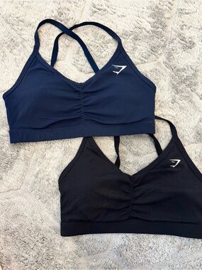 Gymshark Women's Seamless Strappy Sports Bras - Navy & Black Duo Size Small